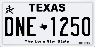 TX license plate DNE1250