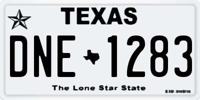 TX license plate DNE1283