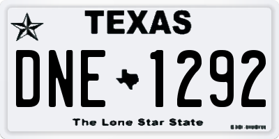 TX license plate DNE1292