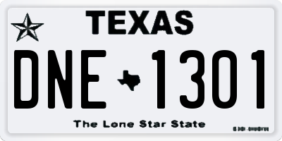 TX license plate DNE1301