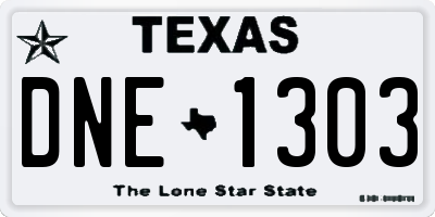 TX license plate DNE1303