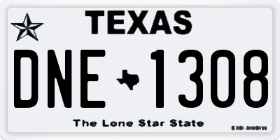 TX license plate DNE1308
