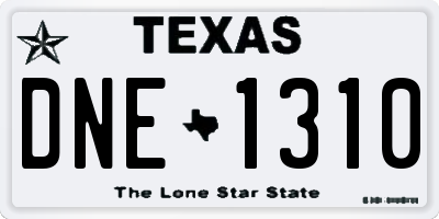 TX license plate DNE1310