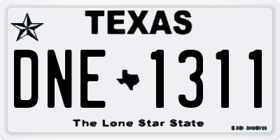 TX license plate DNE1311