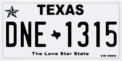TX license plate DNE1315