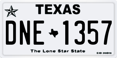 TX license plate DNE1357