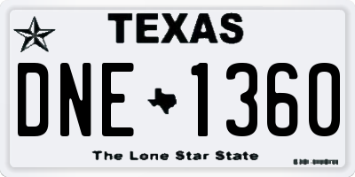 TX license plate DNE1360