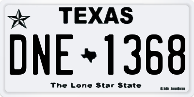 TX license plate DNE1368