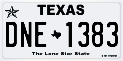 TX license plate DNE1383