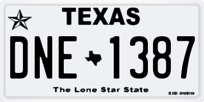 TX license plate DNE1387
