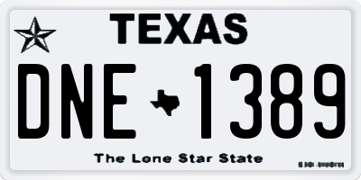 TX license plate DNE1389