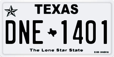 TX license plate DNE1401