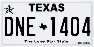 TX license plate DNE1404