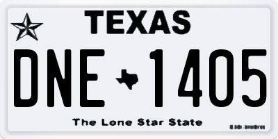 TX license plate DNE1405