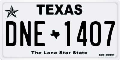 TX license plate DNE1407