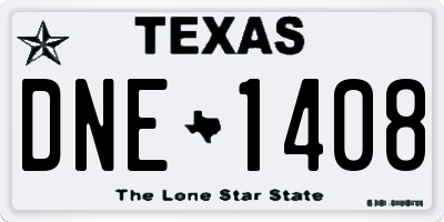 TX license plate DNE1408