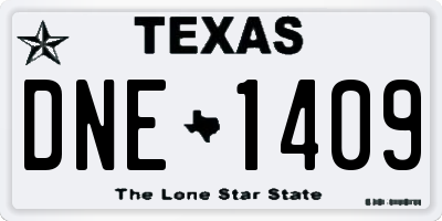 TX license plate DNE1409