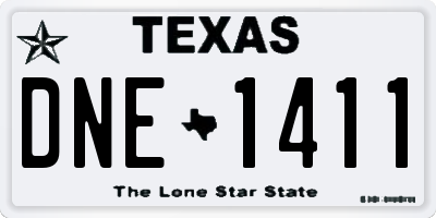 TX license plate DNE1411