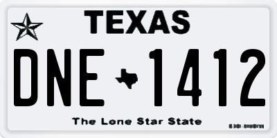 TX license plate DNE1412
