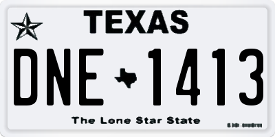 TX license plate DNE1413