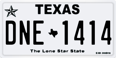 TX license plate DNE1414