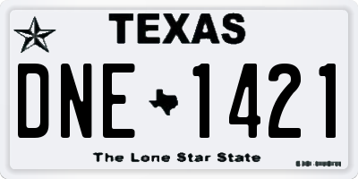 TX license plate DNE1421