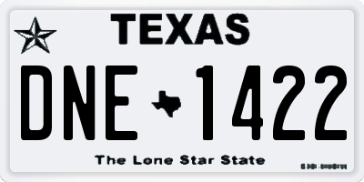 TX license plate DNE1422
