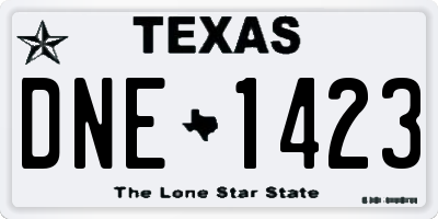 TX license plate DNE1423