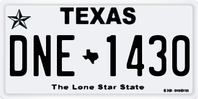 TX license plate DNE1430