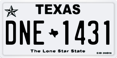 TX license plate DNE1431