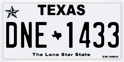 TX license plate DNE1433