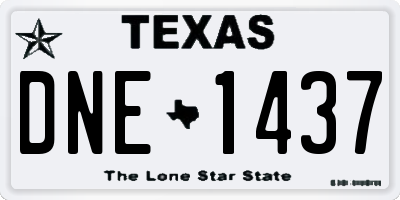 TX license plate DNE1437