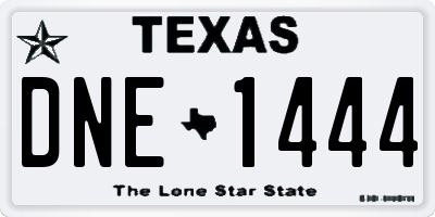 TX license plate DNE1444