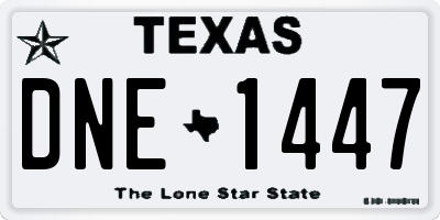 TX license plate DNE1447