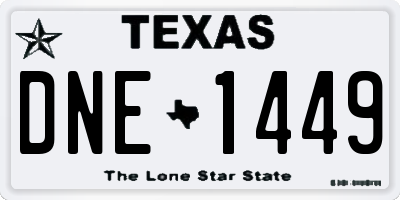 TX license plate DNE1449