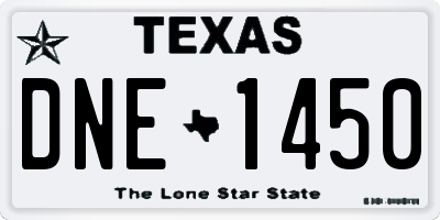 TX license plate DNE1450