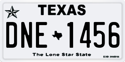 TX license plate DNE1456