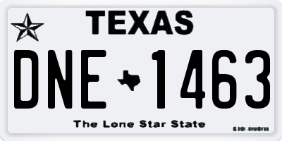 TX license plate DNE1463