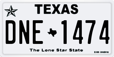 TX license plate DNE1474