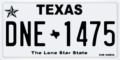 TX license plate DNE1475