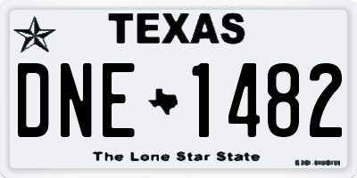 TX license plate DNE1482
