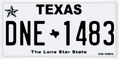 TX license plate DNE1483