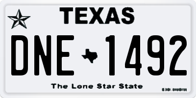 TX license plate DNE1492