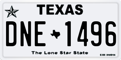 TX license plate DNE1496
