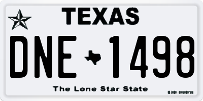 TX license plate DNE1498