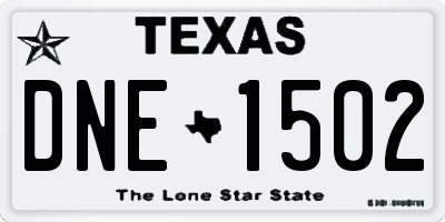 TX license plate DNE1502