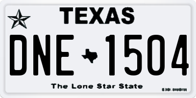 TX license plate DNE1504