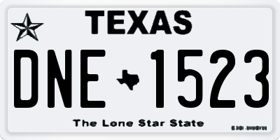 TX license plate DNE1523