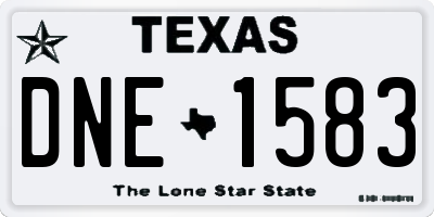 TX license plate DNE1583