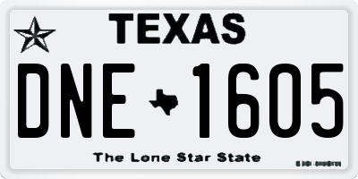TX license plate DNE1605